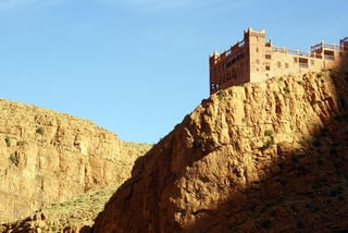 Casbah on rocky mountain cliff