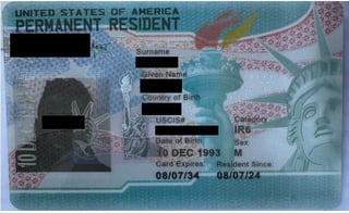 Exemple d'image d'une carte de résidence marocaine