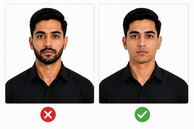 Photo of a man with the incorrect and correct Appearance