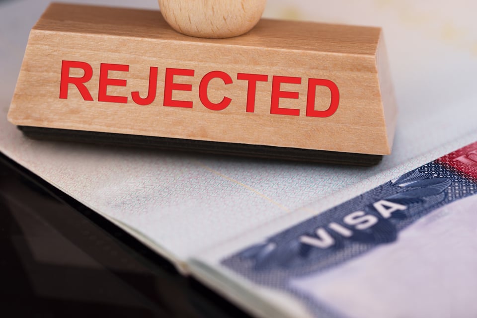 Rejected Stamp On Visa Document